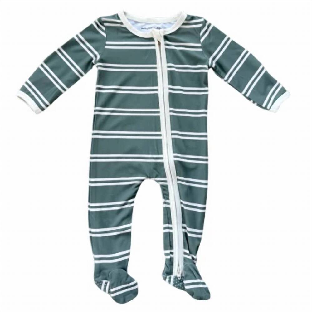 NEW BABYSPROUTS boys footie romper in pine stripe